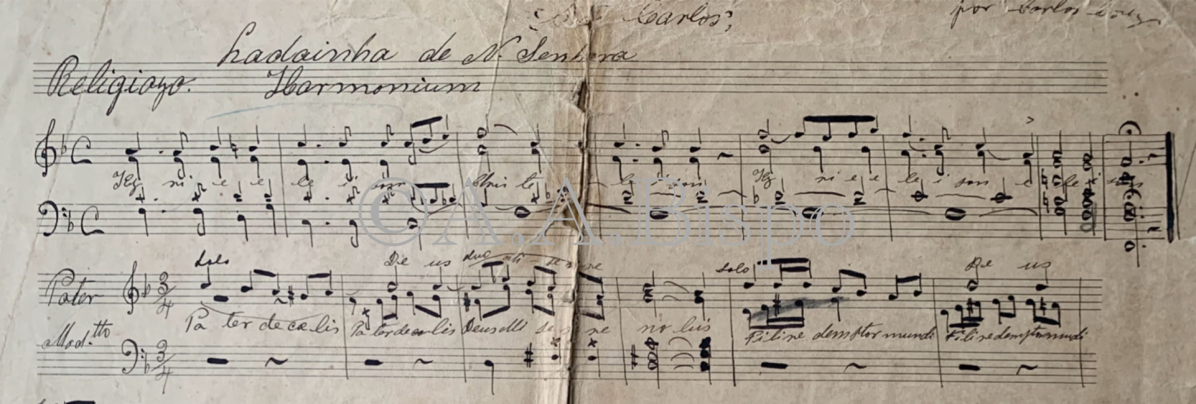 Ladainha de N. Senhora de Carlos Cruz, mestre da Irmandade do Rosário dos Homens Pretos de S. Paulo. Executada pela primeira vez em concerto em 1973 pelo coro de estudantes do Instituto Musical de S. Paulo.Pesquisas de A.A.Bispo da década de 1960